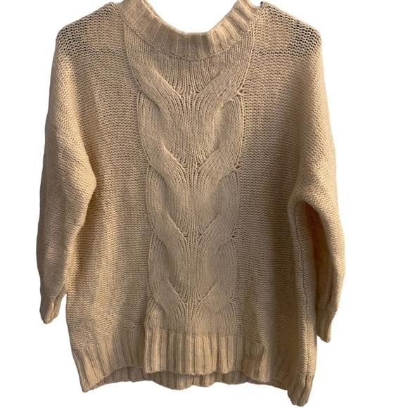 AERIE Cream Wool Blend Knit Sweater Tunic Sz M - Picture 1 of 8